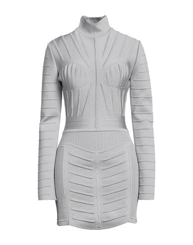 Balmain Woman Mini Dress Light Grey Size 4 Viscose, Polyamide