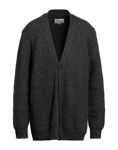 Maison Margiela Man Cardigan Lead Size L Wool, Alpaca Wool In Grey