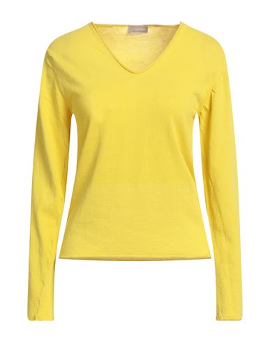 Cruciani Woman Sweater Yellow Size 12 Cotton