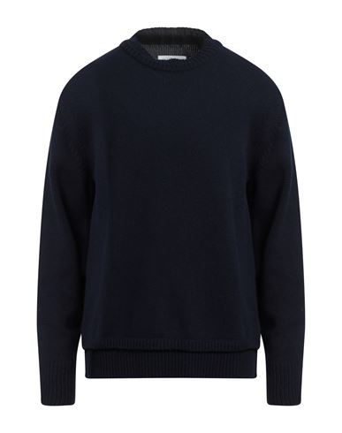 Maison Margiela Man Sweater Navy Blue Size M Wool, Linen, Cotton, Cow Leather