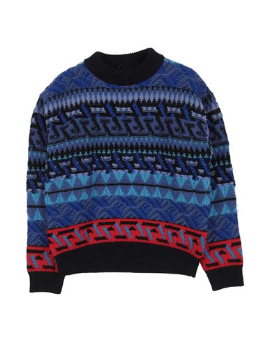 Versace Young Toddler Boy Sweater Blue Size 6 Virgin Wool, Mohair Wool, Polyamide In Blue