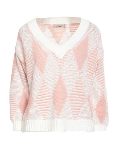 Croche Crochè Woman Sweater Pastel Pink Size M Acrylic, Alpaca Wool, Wool, Viscose In Pink