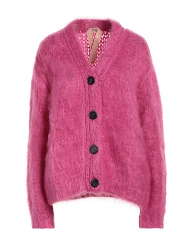 N°21 Woman Cardigan Magenta Size S Mohair Wool, Polyamide