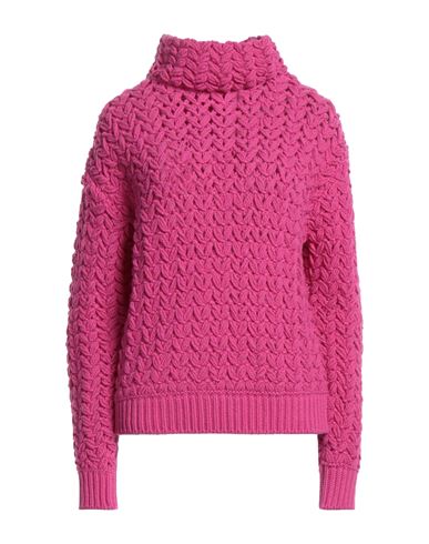 Valentino Woman Turtleneck Fuchsia Size M Virgin Wool In Pink