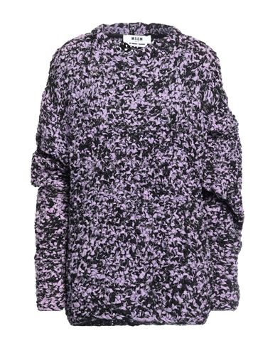 Msgm Woman Sweater Lilac Size M Cotton In Purple