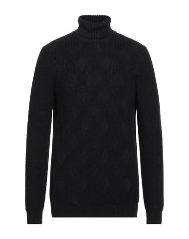 Shop Andrea Fenzi Man Turtleneck Black Size Xxl Merino Wool, Acrylic