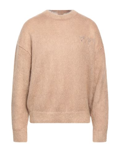 Off-white Man Sweater Camel Size L Mohair Wool, Polyamide, Wool In Beige