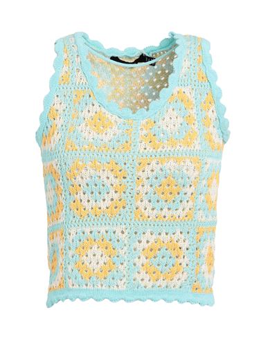 Vero Moda Woman Top Turquoise Size Xs Recycled Cotton, Polyester In Blue