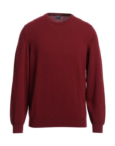 Fedeli Man Sweater Burgundy Size 44 Cashmere In Red