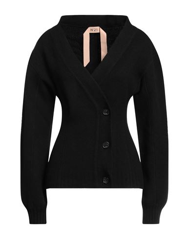 N°21 Woman Cardigan Black Size 2 Virgin Wool