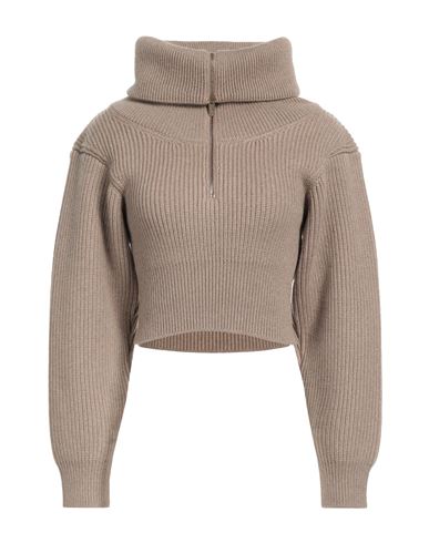 Jacquemus Woman Sweater Light Brown Size 8 Merino Wool In Gray