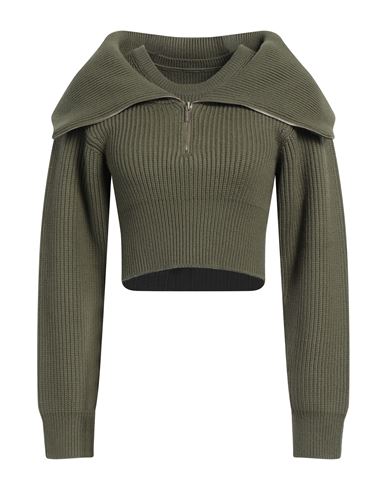 Jacquemus Woman Sweater Military Green Size 4 Merino Wool