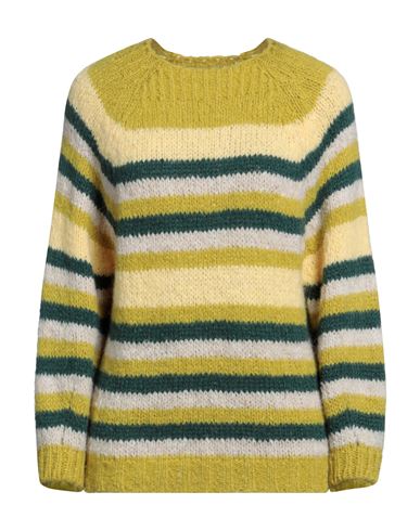 Croche Crochè Woman Sweater Acid Green Size M Acrylic, Mohair Wool, Wool, Polyamide