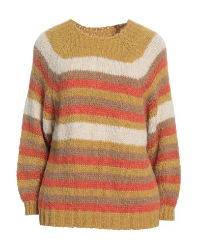 Croche Crochè Woman Sweater Camel Size M Acrylic, Mohair Wool, Wool, Polyamide In Beige