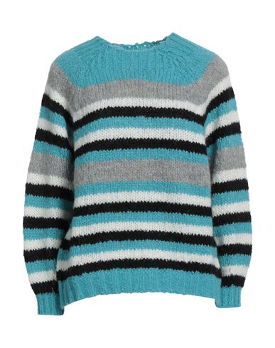 Croche Crochè Woman Sweater Sky Blue Size L Acrylic, Mohair Wool, Wool, Polyamide