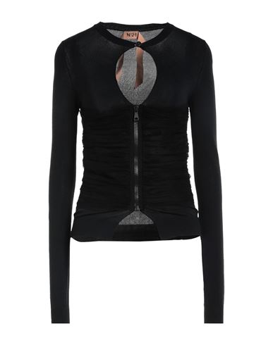 N°21 Woman Cardigan Black Size 4 Viscose, Polyamide, Polyester