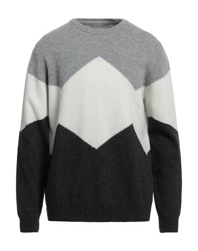 Andrea Fenzi Man Sweater Grey Size 46 Linen, Polyamide In Multi