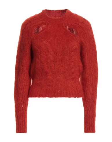 Isabel Marant Woman Sweater Tomato Red Size 4 Mohair Wool, Polyamide, Wool, Elastane