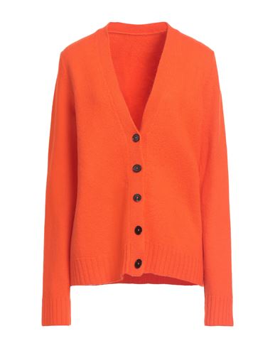 Jil Sander Woman Cardigan Orange Size 4 Wool