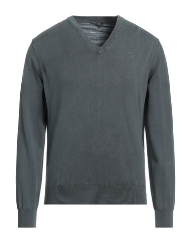 Gant Man Sweater Lead Size M Cotton In Grey
