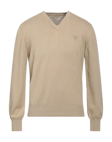 Gant Man Sweater Sand Size M Cotton In Brown