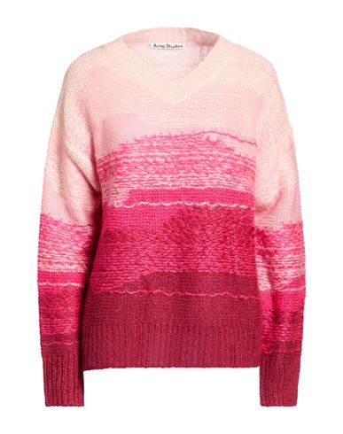 Acne Studios Woman Sweater Fuchsia Size M Acrylic, Nylon, Mohair Wool In Multi