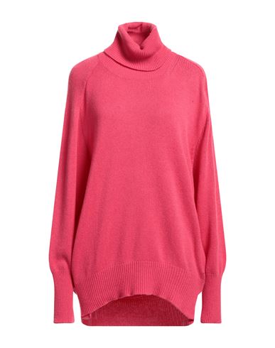 Liviana Conti Woman Turtleneck Fuchsia Size 8 Cashmere, Polyamide In Pink