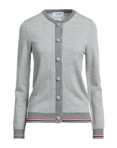 Thom Browne Crew-neck Wool Cardigan In Grey