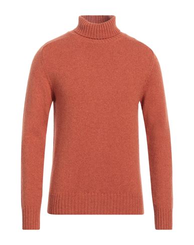 Shop Isaia Man Turtleneck Orange Size Xxl Cashmere