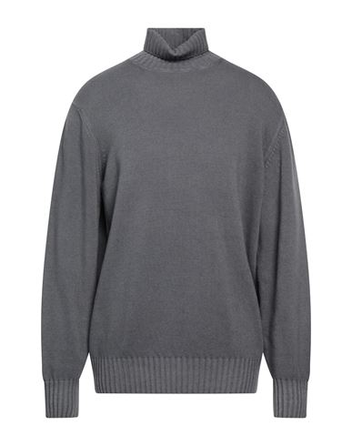 Rossopuro Man Turtleneck Lead Size 6 Wool, Cashmere In Grey