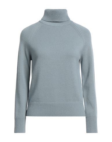 's Max Mara Woman Turtleneck Pastel Blue Size Xl Wool, Cashmere