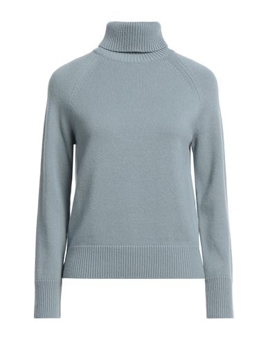 's Max Mara Woman Turtleneck Pastel Blue Size L Wool, Cashmere