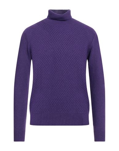 Grey Daniele Alessandrini Man Turtleneck Purple Size 40 Polyamide, Viscose, Wool, Cashmere