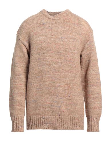 Laneus Man Sweater Camel Size 38 Baby Alpaca Wool, Polyamide, Merino Wool, Viscose In Beige