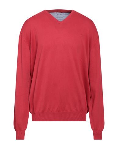 Gant Man Sweater Coral Size L Cotton In Red