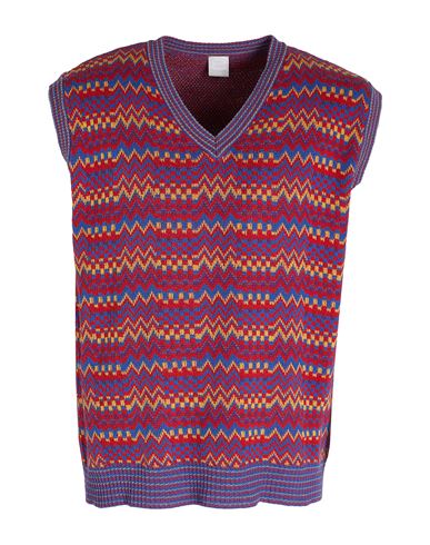 8 By Yoox Multicolor Cotton Sleeveless Sweater Man Sweater Red Size Xl Cotton, Recycled Cotton