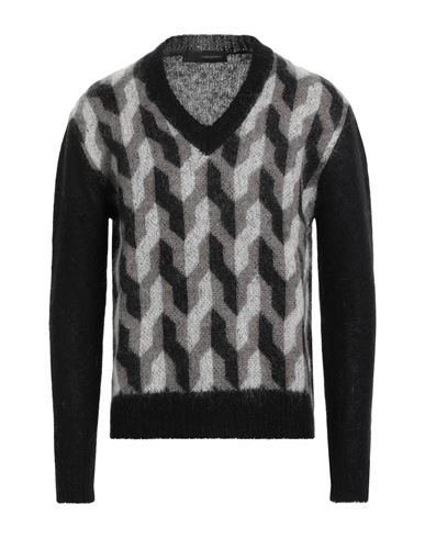 Tagliatore Man Sweater Black Size 38 Mohair Wool, Nylon, Cotton, Virgin Wool