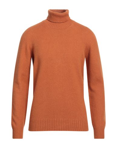 Tagliatore Man Turtleneck Rust Size 40 Wool, Polyamide, Cashmere In Orange