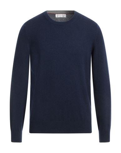 Brunello Cucinelli Man Sweater Navy Blue Size 40 Cashmere
