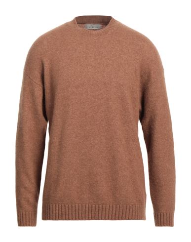 Laneus Man Sweater Brown Size 36 Cashmere, Silk, Polyester