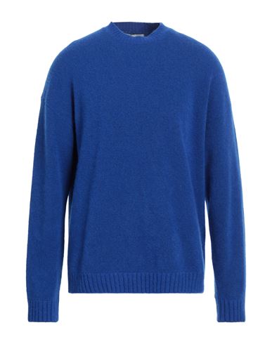 Laneus Man Sweater Bright Blue Size 38 Cashmere, Silk, Polyester