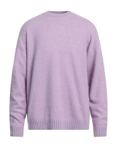 Laneus Man Sweater Mauve Size 42 Cashmere, Silk, Polyester In Purple