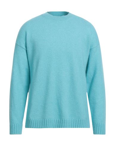 Laneus Man Sweater Sky Blue Size 40 Cashmere, Silk, Polyester