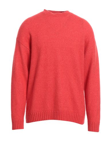 Shop Laneus Man Sweater Coral Size 40 Cashmere, Silk, Polyester In Red