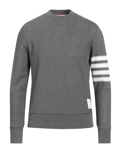 Thom Browne Man Sweater Lead Size 3 Cotton In Grey