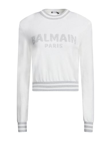 Balmain Woman Sweater White Size 10 Wool, Cashmere, Viscose, Polyester, Polyamide