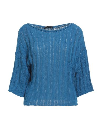 Bellwood Woman Sweater Blue Size L Cotton, Linen