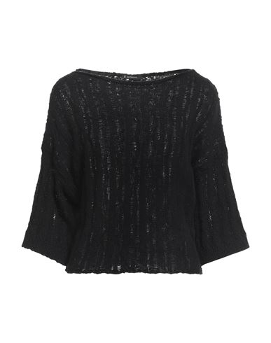 Bellwood Woman Sweater Black Size L Cotton, Linen