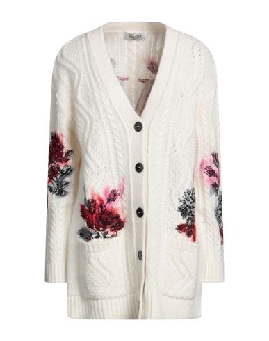 Garavani Woman Cardigan Ivory Size Xl Alpaca Wool, Polyamide, Wool, Cotton,  Acrylic In White