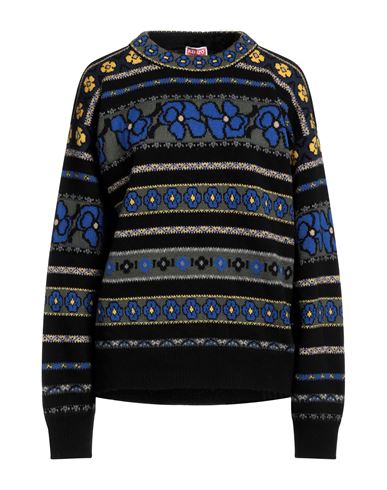 Kenzo Intarsia-knit Virgin Wool-blend Jumper In Blue